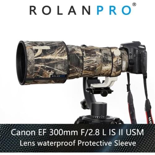 ROLANPRO Waterproof Lens Camouflage Coat Rain Cover for Canon EF 300mm f/2.8 L IS II USM Lens Protective Case For Canon SLR Lens