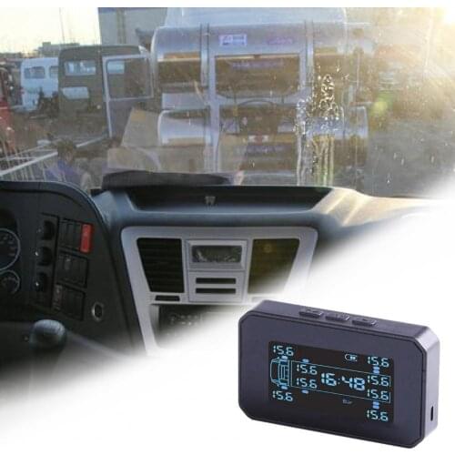 Tire pressure monitoring system Solar ABS car tire pressure monitor with 8 external sensors suitable for 8-wheel trucks