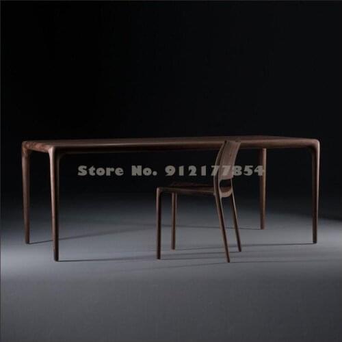 Nordic Black Walnut Solid Wood Leisure Dining Table And Chair Modern Dining Table And Chair Combination Simple Desk Chair Light