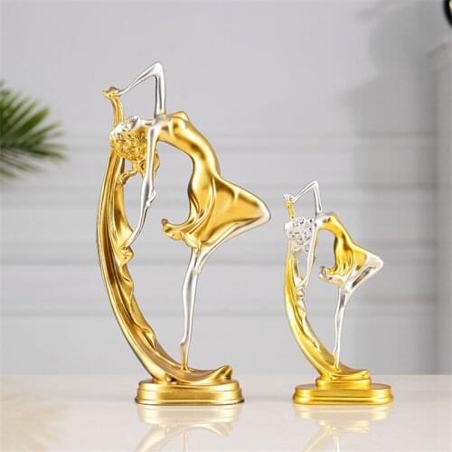 Dancing Girl Statue Modern Resin People Sculpture Home Decoration Accessories Wedding Decor room decoration garden statues