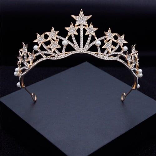 Luxury Crystal Tiaras Bride Crown Queen Metal Headbands Princess Headdress Bride Headpiece Wedding Hair Jewelry Head Accessories