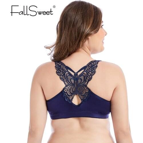 FallSweet Beauty Back Bras for Women Front Closure Brassiere Wire Free Women Underwear Push Up Bras