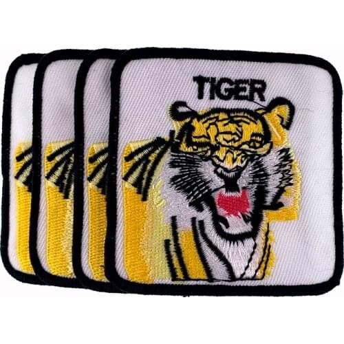 1/5 Handmade Tiger Embroidered Patches for Clothing Badges Sewing Appliques DIY Accessories 7.0cm