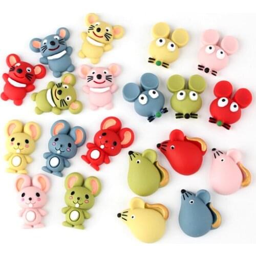 10pcs/lot Resin Mouse , Resin Flatback Cabochon for Embellishment, Hair Bow Cente
