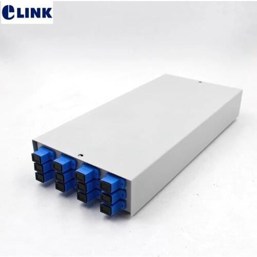 12 cores SC FTTX FTTH terminal box include SC pigtail&adapter SPCC 12 ports fiber optic patch panel network SM ELINK thickened