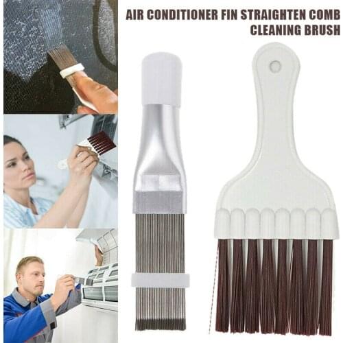 Newly 2pcs Air Conditioner Fin Straightener Comb Cleaning Brush Condenser Radiator Tool Repair Tool Coil Comb Universal Folding