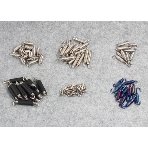 6PCS Spring Universal Motorcycle spring accessories connecting piece welding head exhaust pipe spring spring hook stainless stee