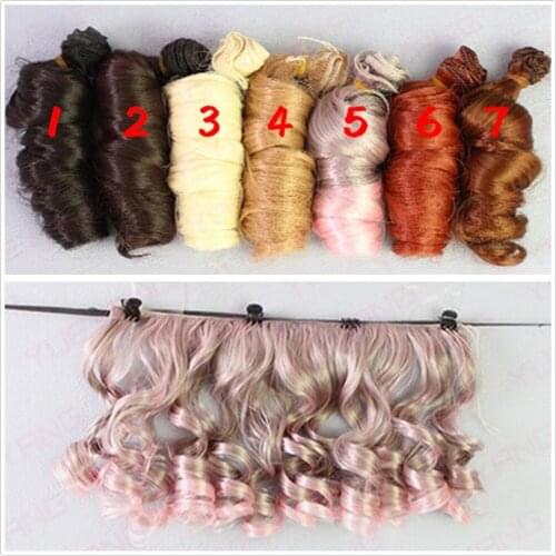 7Pcss/lot NEW 15CM*100CM Fashionable BJD SD DIY Curly Wigs High Temperature Wire Doll Hair Involtini Alla Romana Thick bjd Wig