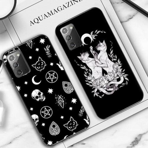 YNDFCNB Witch and cat Phone Case for Samsung Note 5 7 8 9 10 20 pro plus lite ultra A21 12 02