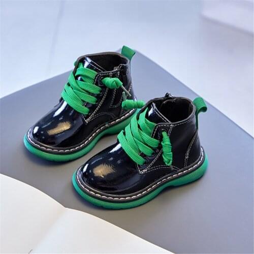 New Children Shoes Boots for Kids Size 21-30 Martin Boots for Boys PU Leather Waterproof Winter Kids Snow Shoes Girls Boots