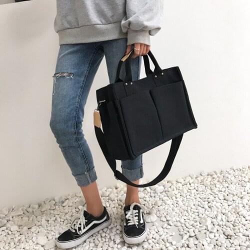 Designer wide strap shoulder crossbody bags lady shopper bag female big purses casual canvas large capacity tote women handbags