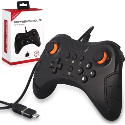 For NS Switch Pro 2 in 1 Wired Controller Type C TO USB For PC Joystick Gamepad Control