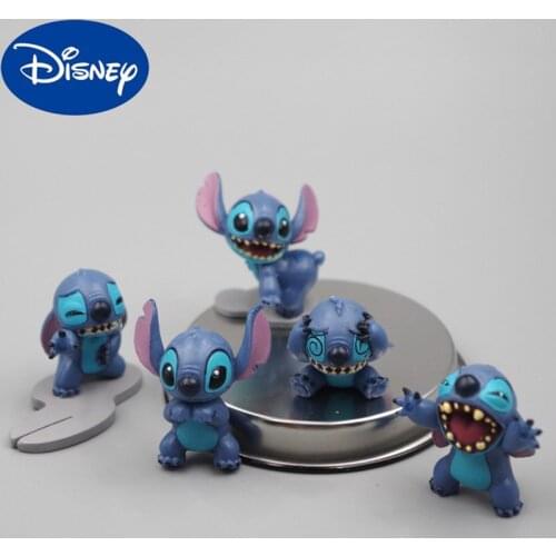 5 Pcs/set Disney Lilo y Stitch Doll Model Cartoon Anime Figure Stitch Cake Accessories Decoration Kids Collection Toys Gifts