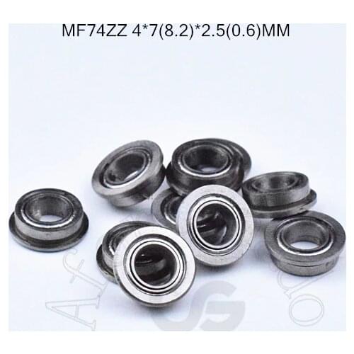 MF74ZZ FL674ZZ LF740ZZ 4*7(8.2)*2.5(0.6)MM 10pieces ABEC-5 Flange bearings Free shipping chrome steel bearing FL674ZZ LF740ZZ