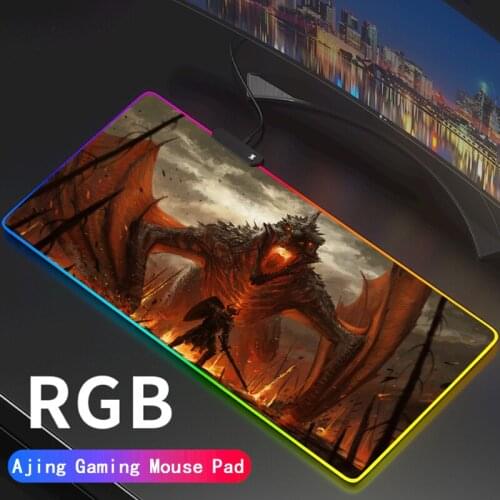 Dragon Mouse Pad Rgb Anime Rug Setup Gamer Accessories Gaming Mats With Backlight Mat Mousepad Speed Led Keyboard Carpet