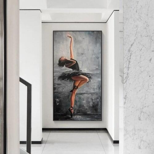 Beautiful Ballerina Woman Portrait Canvas Painting Posters and Prints Cuadros Wall Art Pictures for Living Room Home Decoration