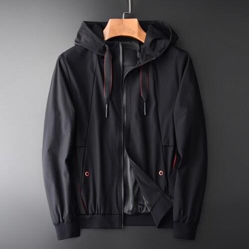 Hooded Luxury Autumn Red Edge Black Mens Jackets And Plus Size 4xl Slim Fit Coats Men Clothes