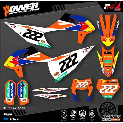 PowerZone Custom Team Graphics Backgrounds Decals 3M Stickers Kit For KTM SX SXF MX 19-20 EXC XCW Enduro 20-N 125 to 500cc 23