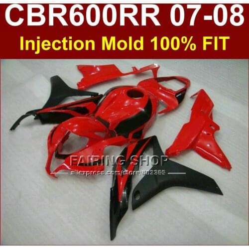 Customize free fairing for HONDA cbr600rr 07 08 fairings CBR600 RR OEM factory red black fairing kit CBR 600RR 2007 2008+7Gifts