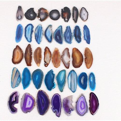 Natural Agate Slice Geode Polished Irregular Crystal Slice Stone DIY Pendant Mineral Decoration Grade Mini DIY Unique Practical