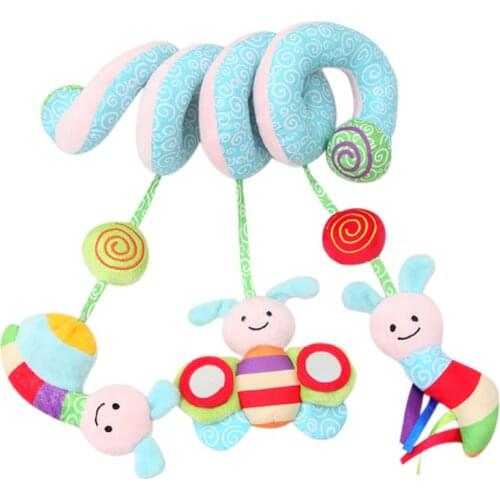 Plush Rattles Stroller Hanging Bell Cute Bee Bear Mobiles Infant Baby Soft Crib Educational Toys Gift for Newborn