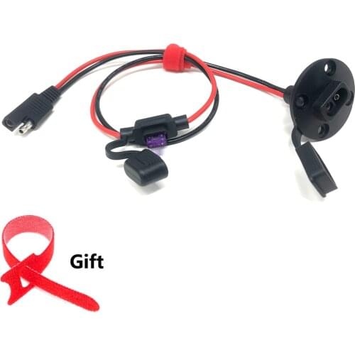 SAE Socket Sidewall Port Waterproof SAE Quick Connect Solar Panel Mount 16AWG SAE Cable for Solar Generator Battery Charger