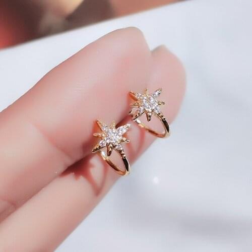 1 Set Fashion Gold Leaf Clip Earring for Women Without Piercing Puck Rock Vintage Crystal Ear Cuff Girls Jewerly Gifts