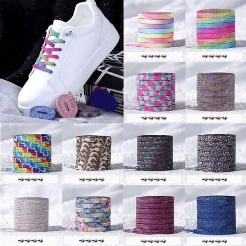 1Pair Elastic Locking Shoelaces No Tie Quick Shoelaces Lazy sneakers Locking Shoe Lace Kids Adult Unisex Shoe Laces Strings