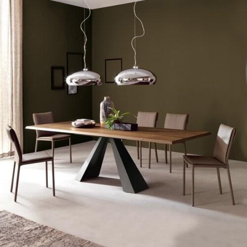 Loft wrought iron log desk boss table simple modern industrial style negotiation hospitality table dining assembly customization