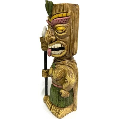 Tiki Solar Powered LED Outdoor Decor Garden Light Tiki Figurine Statue