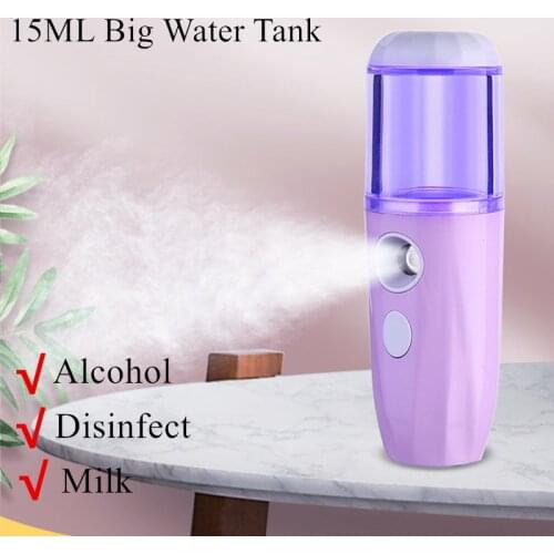 USB Rechargable Humidifier Air Diffuser Handheld Water Ultrasonic Nano Essential Car Oil Steamed Face With Light For Home