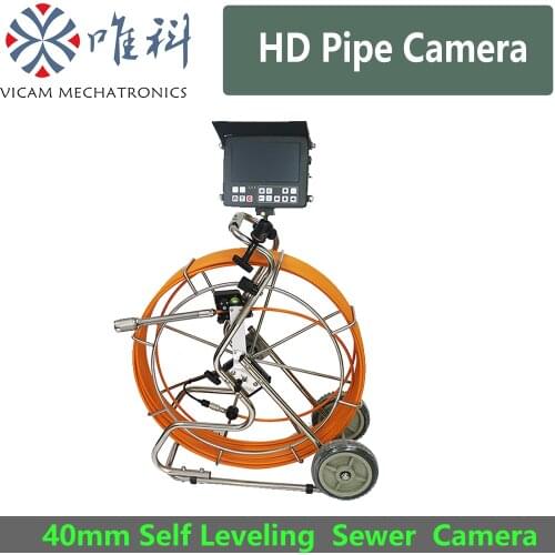 Vicam 40mm AHD Self Leveling Camera With 512hz Transmitter Waterproof Sewer Line Video Inspection Camera With DVR Function