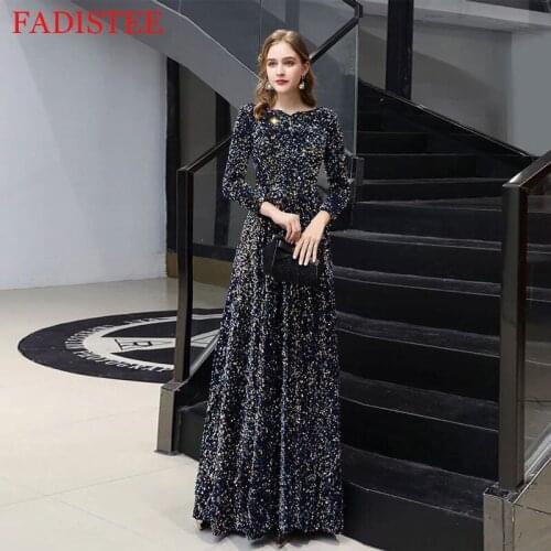 Robes De Soirée New Style Sequin Prom Dresses Vestido de Festa Evening Dresses Prom Gowns вечерние платья فساتين السهرة