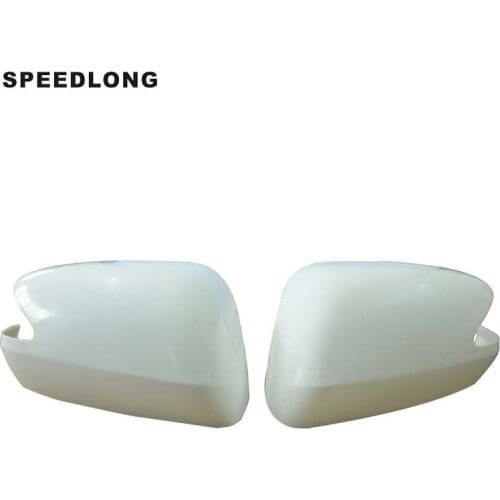 1Pair Car Rear View Mirror Cover Cap Trim w/ Hole Unpainted Fit For HONDA FIT JAZZ 2009-2014