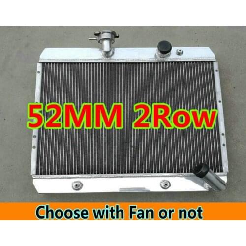 52mm 2Row Aluminum Radiator FOR Jaguar XKE E-Type XK-E Series 2 AT S2 4.2L XK I6 1968-1971 and fan kit 69 70
