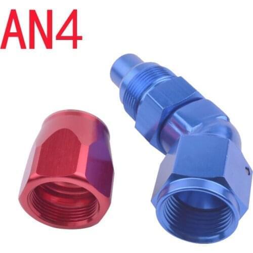 4 AN AN-4 Aluminum 45 Degree Enforced Oil / Fuel Fitting Adapter Oil Cooler High Quality AN 4 Reusable Hose End Fitting Adaptor