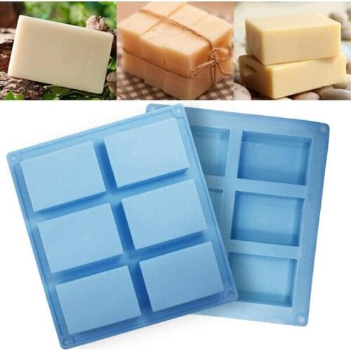 6 Cavity Rectangle Silicone Soap Mold Bar Bake Mold Silicone Mould Tray Homemade Food Craft Craft Soap Making