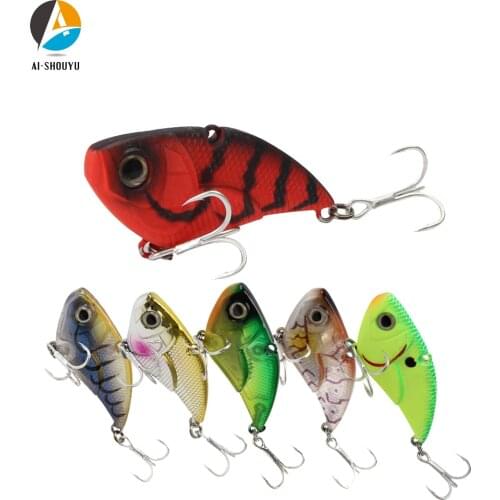 AI-SHOUYU 1PC 50mm 15g VIB Hard Fishing Lures Wobble Bass Pike Peche Sinking Vib Fishing Baits Isca de pesca Fishing Tackles