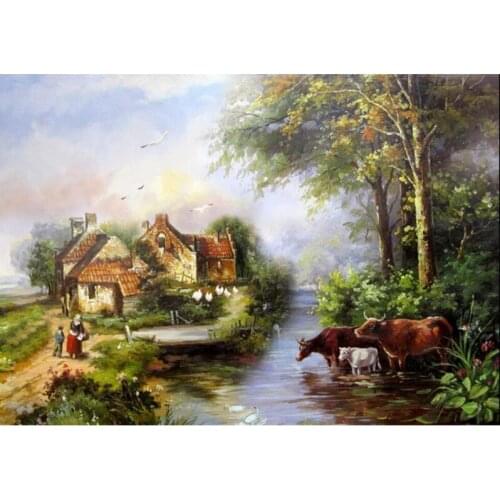 Granja de ganado Diamond painting 100*70cm square Diamond embroidery full Diamond mosaic punto de cruz bordado dmc needlework