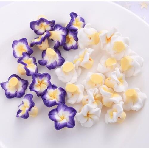 20-60pcs Three Dimensional Lovely Flower Shape Clay Beads Polymer Clay Spacer Loose Beads For Jewelry Making Accesories