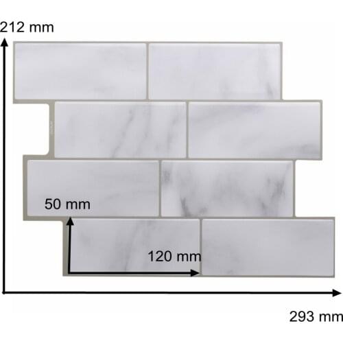 Eco-friendly Carrara White Mosaic Sticker for Bathroom and Kitchen Waterproof Wall Decor Popular Peel and Stick Tile