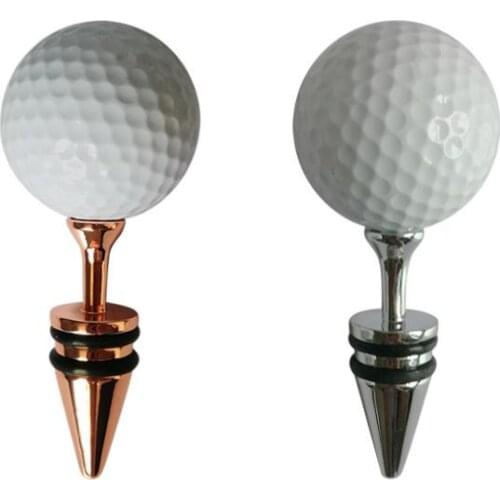 Golf Wine Bottle Stoppers Grip Stainless Steel Silicone Liquor Beer Beverage Bottle Stopper Bar Tools SN2508