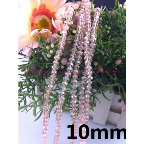 China top AAA quality 140Pcs 10MM crystal beads Pink AB Faceted glass beads crystal rondelles beads,fast shipping