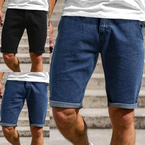 Summer mens fashion shorts solid color knee-length summer mid-waist mens loose party shorts casual pants