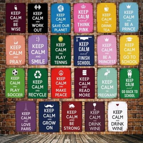 [ Mike86 ] Keep Calm Funny Soccer Paris Tea TENNIS Tin Sign Vintage Store Retro Iron Painting Poster Art 20*30 CM LT-1975