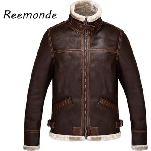 Christmas New Year Gift Winter Warm Thick Leather Jacket Coat Men Male Casual Coat Leon Cosplay Costumes PU Faux Brown Tops
