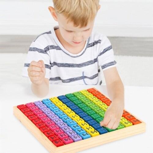 Montessori Educational Wooden Toys for Children Baby Toys 99 Multiplication Table Math Arithmetic Teaching Aids for Kids