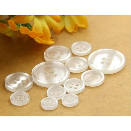 2017 Sale New Scrapbooking General White Pearlescent Four Eyes Thin Shirt Cardigan Sweater Buckle Tool Resin Buttons 200pcs