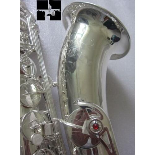 Silver saxophone tenor Musical Instruments High Quality Flat B Sax music mouthpiece