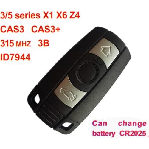 2PCS/lot For BMW X1 X6 Z4 3 5 Series CAS3 Smart Key 3 Button With ID7944 Chip 315 Mhz